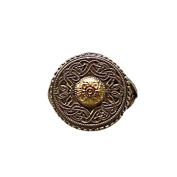 Boru Ireland Jewelry - Boru Celtic Warrior Signet Ring 18k Gold Bead in Silver